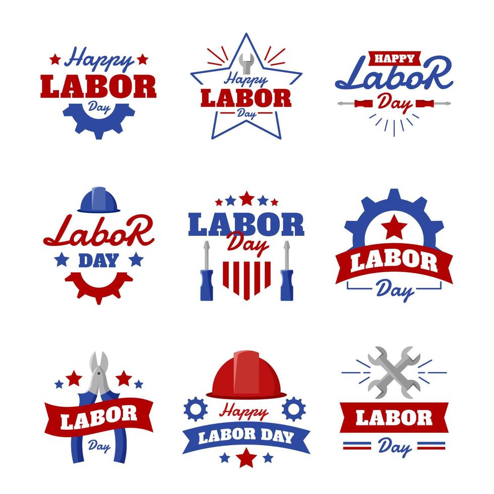 Labor Day Badge Collection vector