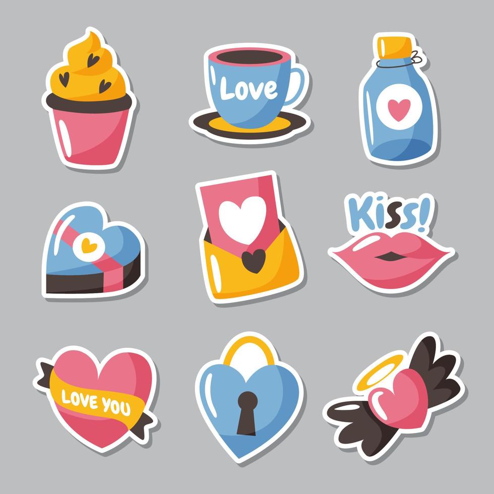 Valentines Sticker Collection vector