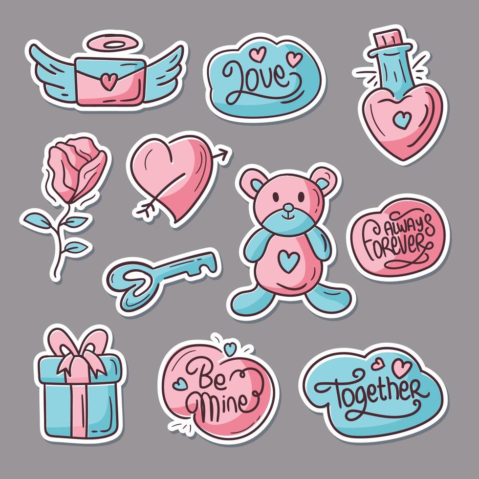 Valentines Sticker Collection vector