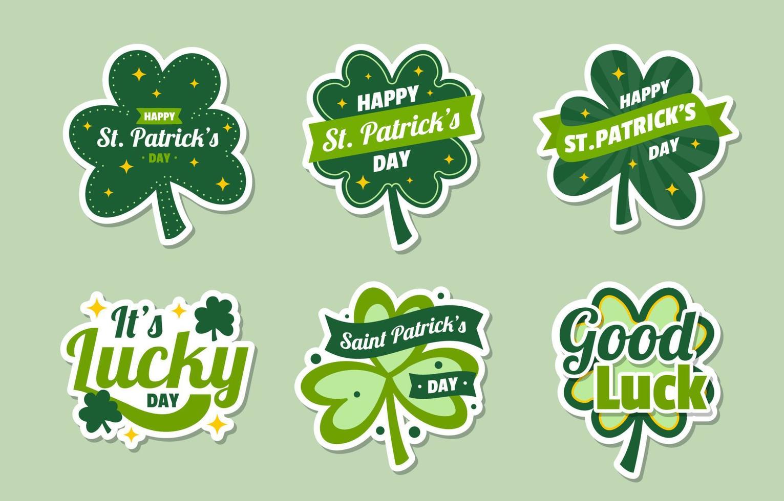 Shamrock Sticker Collection vector