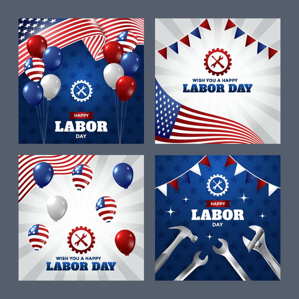 Labor Day Card Collection vector