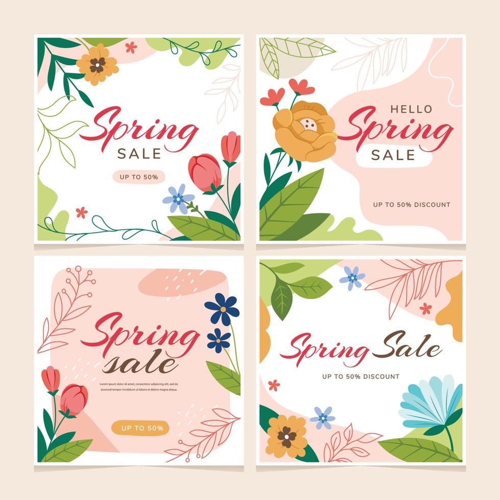 Spring Sale Instagram Post Template vector