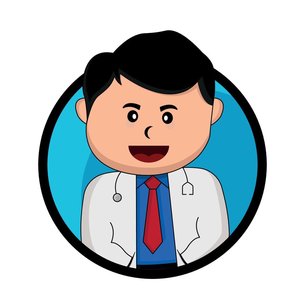 Illustration cute doctor cartoon character. flat style illustrations. Design template vector