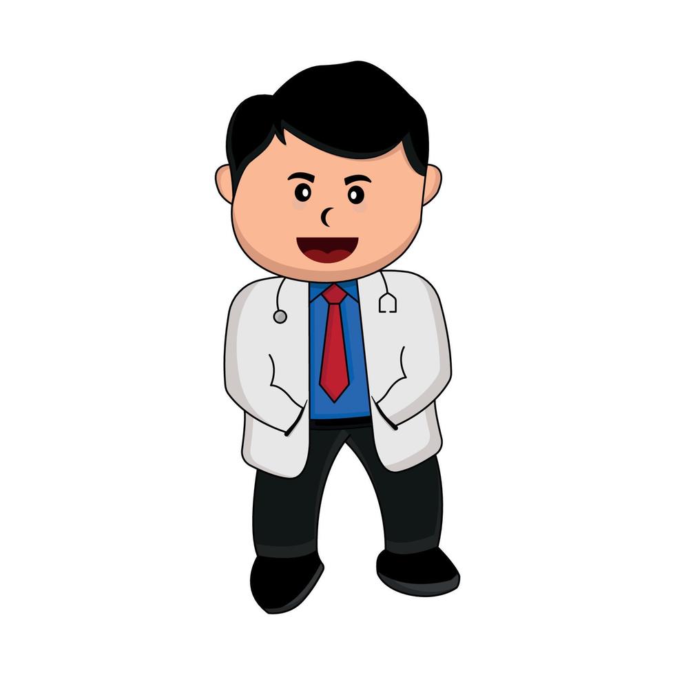 Illustration cute doctor cartoon character. flat style illustrations. Design template vector