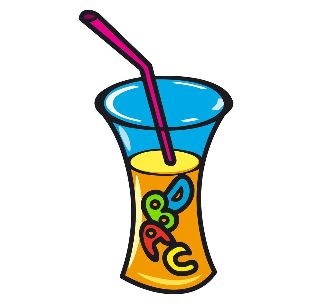 vaso de jugo de frutas vector