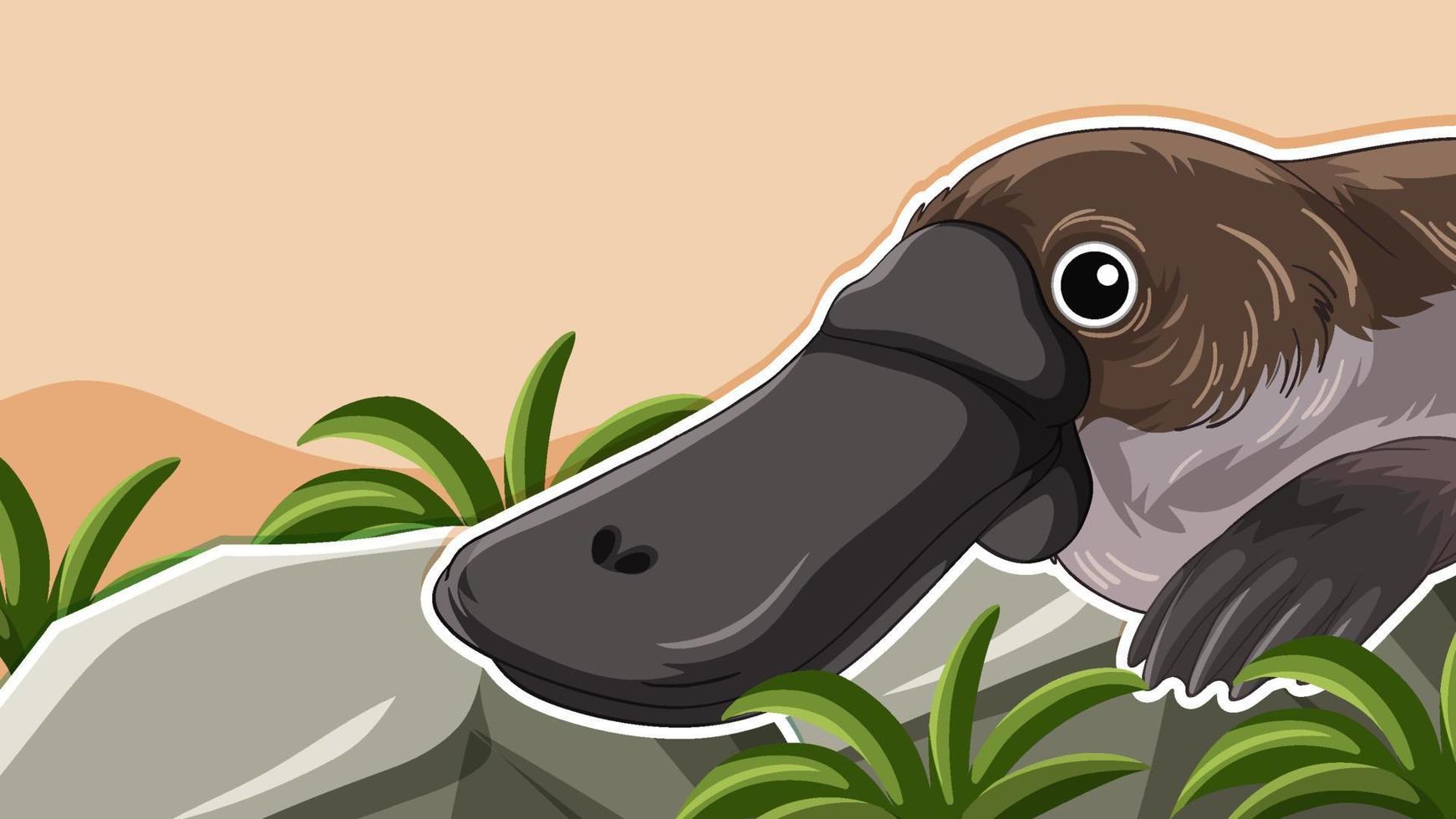 Thumbnail Design with Platypus animal vector