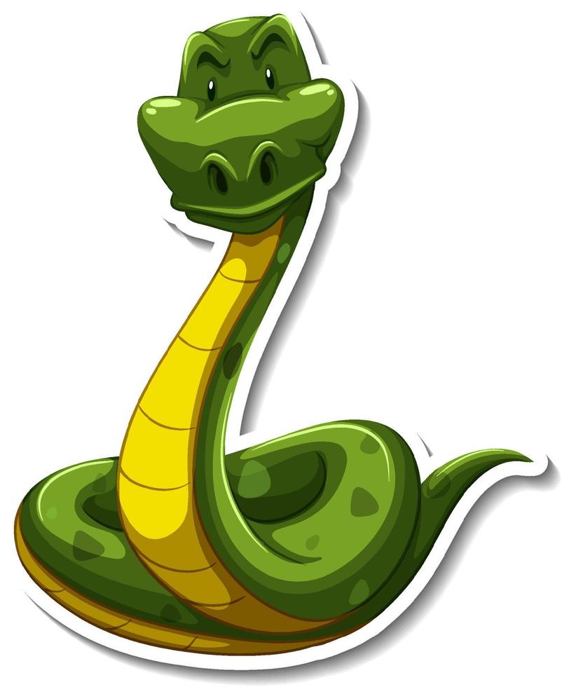 personaje de dibujos animados de serpiente sobre fondo blanco vector