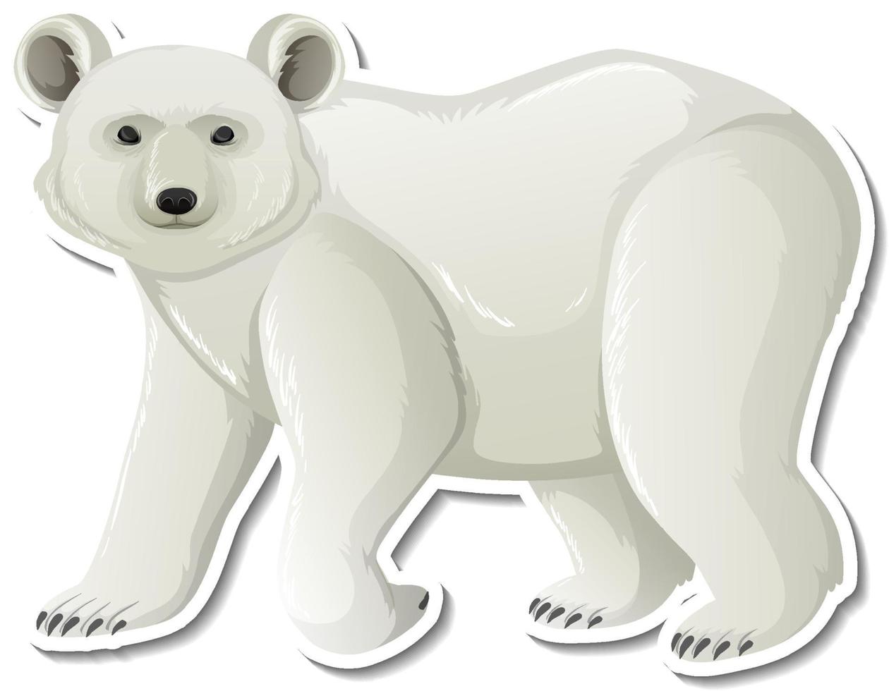 Polar bear animal cartoon sticker vector