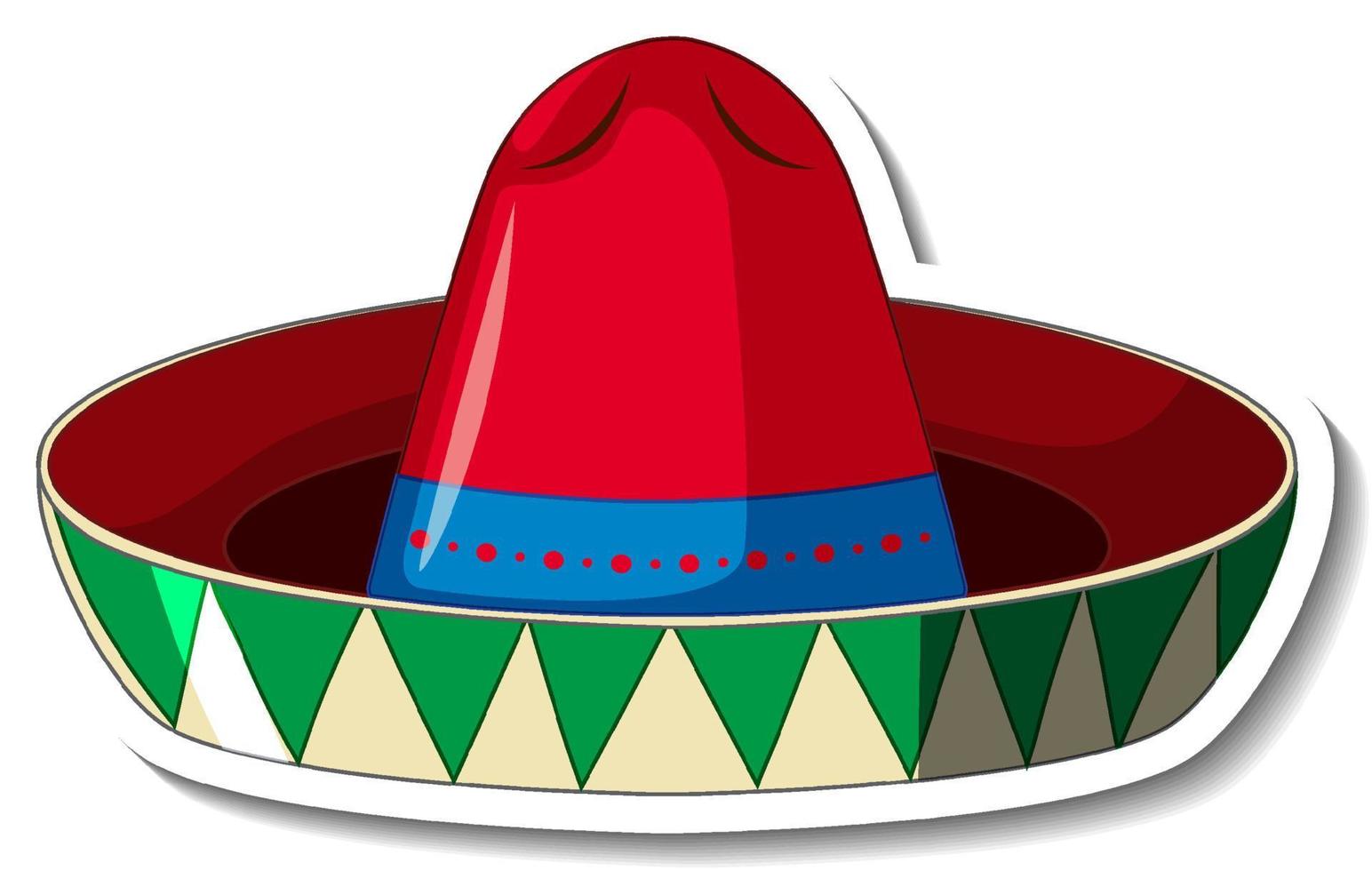 Mexican hat cartoon sticker vector