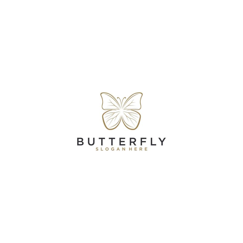 hermoso logo de mariposa en fondo blanco vector