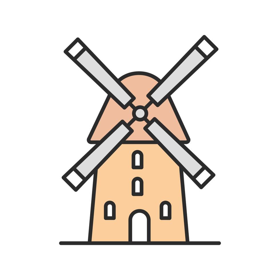 Windmill color icon. Agriculture. Isolated vector illustration
