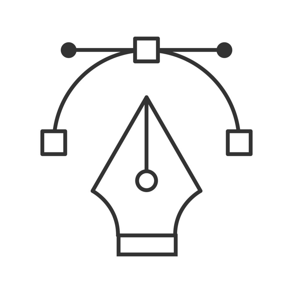 Fountain pen nib linear icon. Thin line illustration. Computer pen tool. Contour symbol. Vector isolated outline drawing
