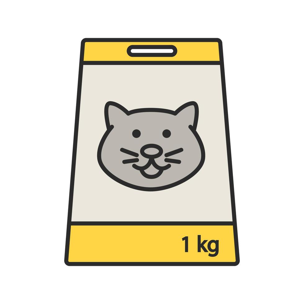 icono de color de nutrición para mascotas. comida para gatos. ilustración vectorial aislada vector