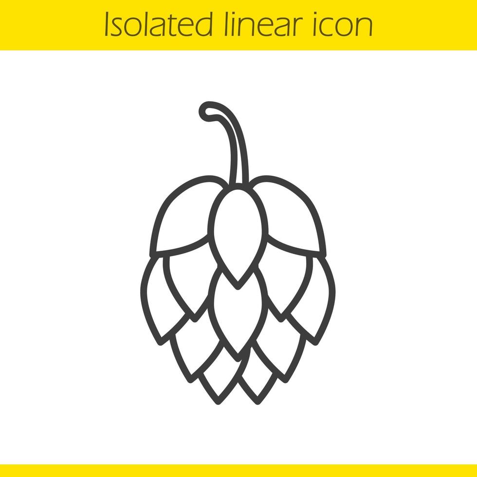 Hop cone linear icon. Thin line illustration. Contour symbol. Vector isolated outline drawing