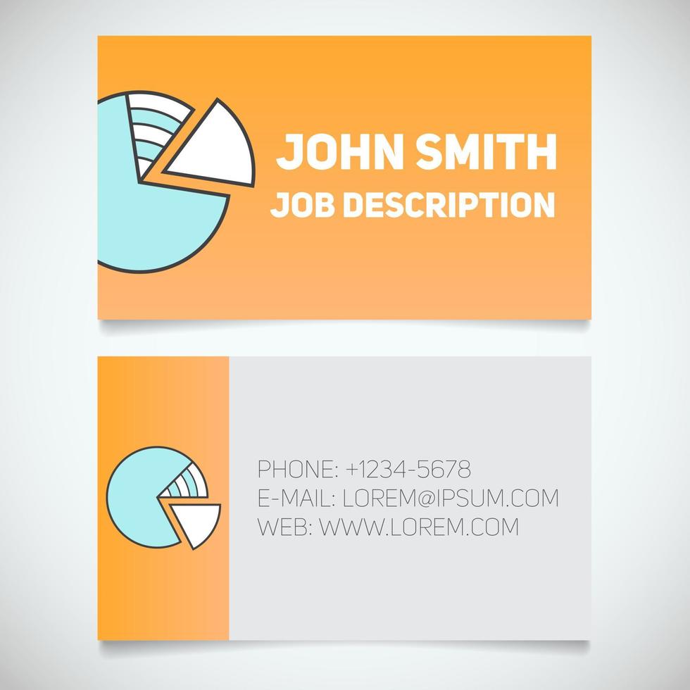 Business card print template with diagram logo. Easy edit. Manager. Marketer. Analyst. Stockbroker. Economist. Stationery design concept. Vector illustration