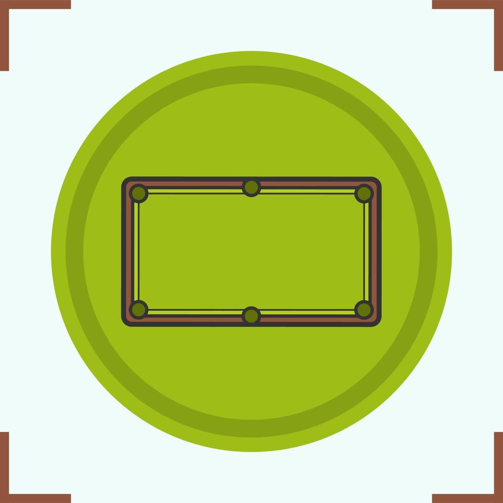 Billiard table color icon. Isolated vector illustration