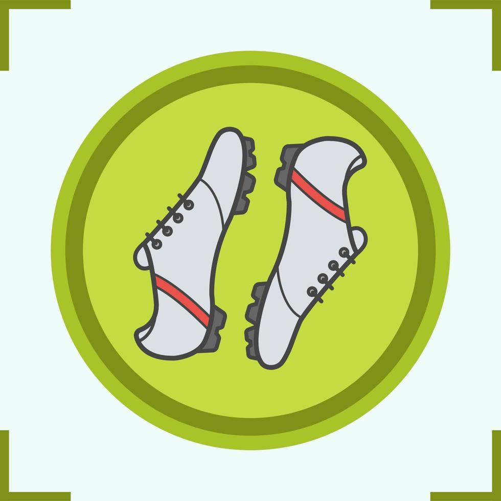 icono de color de botas de fútbol. zapatos de jugador de béisbol. ilustración vectorial aislada vector