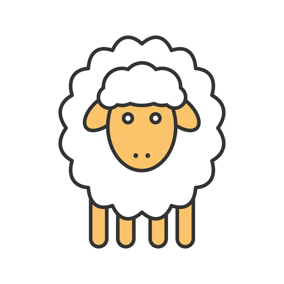 Easter lamb color icon. Sheep. Isolated vector illustration