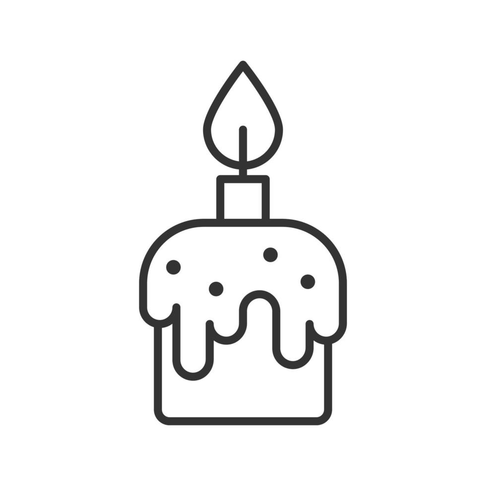 Melting candle linear icon. Thin line illustration. Contour symbol. Vector isolated outline drawing