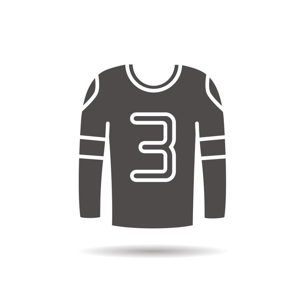 Hockey player's shirt glyph icon. Drop shadow silhouette symbol. Negative space. Vector isolated illustration
