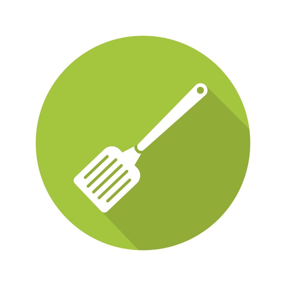 Spatula flat design long shadow icon. Kitchen turner. Vector silhouette symbol