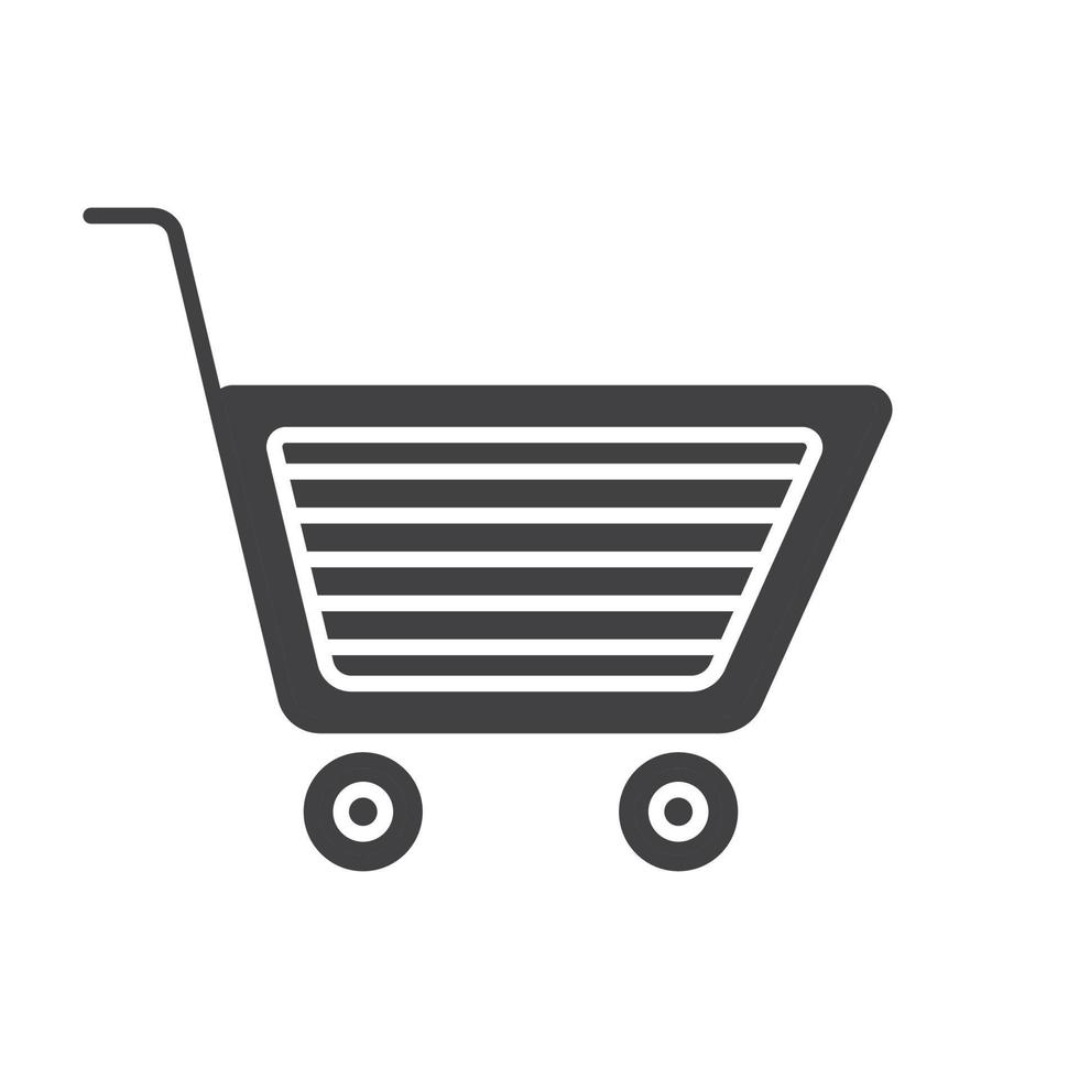 Shopping cart glyph icon. Silhouette symbol. Add to cart sign. Negative space. Vector isolated illustration