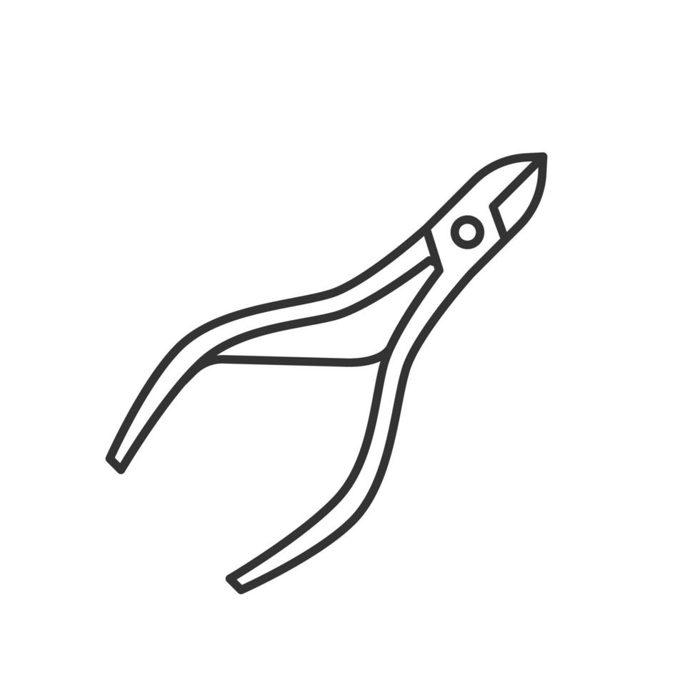 Cuticle nipper linear icon. Thin line illustration. Contour symbol
