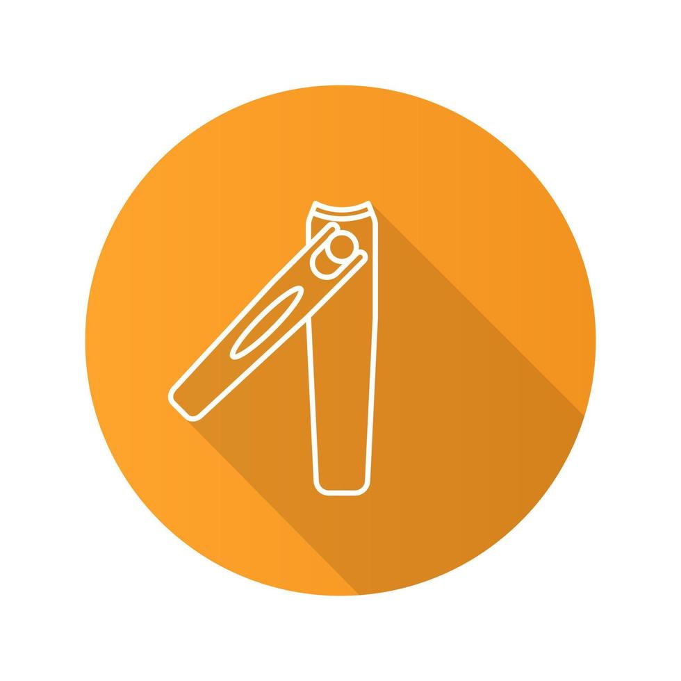 Manicure tweezers flat linear long shadow icon. Vector line symbol