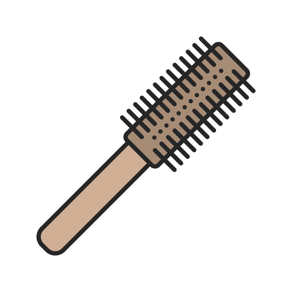 Hair brush color icon. Isolated vector illustration