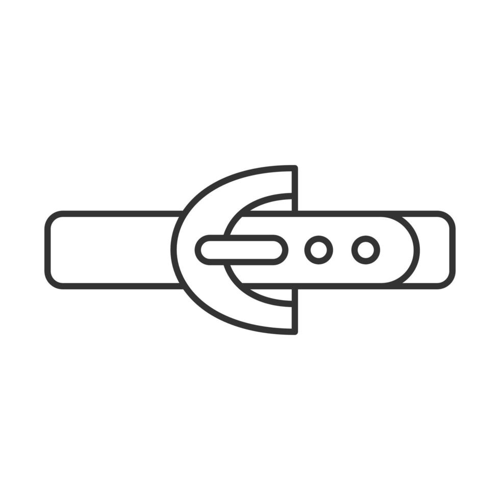 Leather belt linear icon. Thin line illustration. Contour symbol. Vector isolated outline drawing