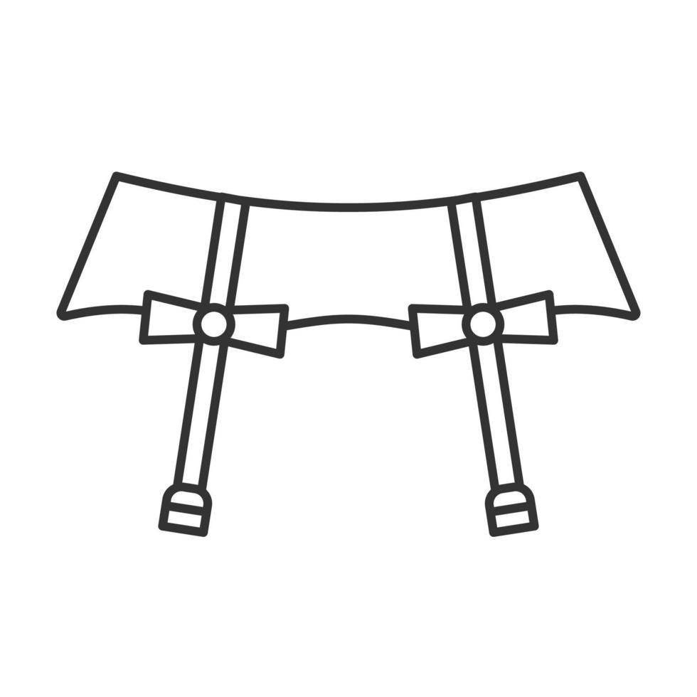 Underwear garters linear icon. Thin line illustration. Contour symbol. Vector isolated outline drawing