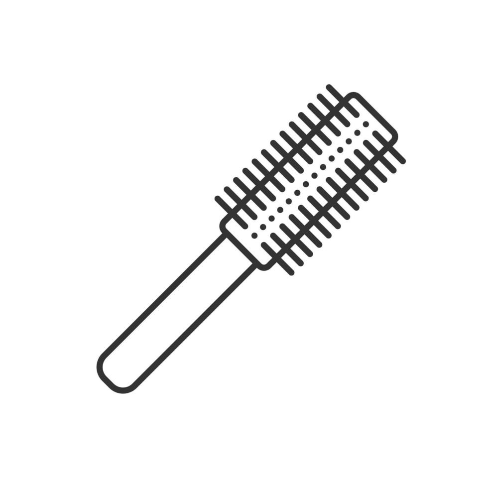 Hair brush linear icon. Thin line illustration. Contour symbol. Vector isolated outline drawing