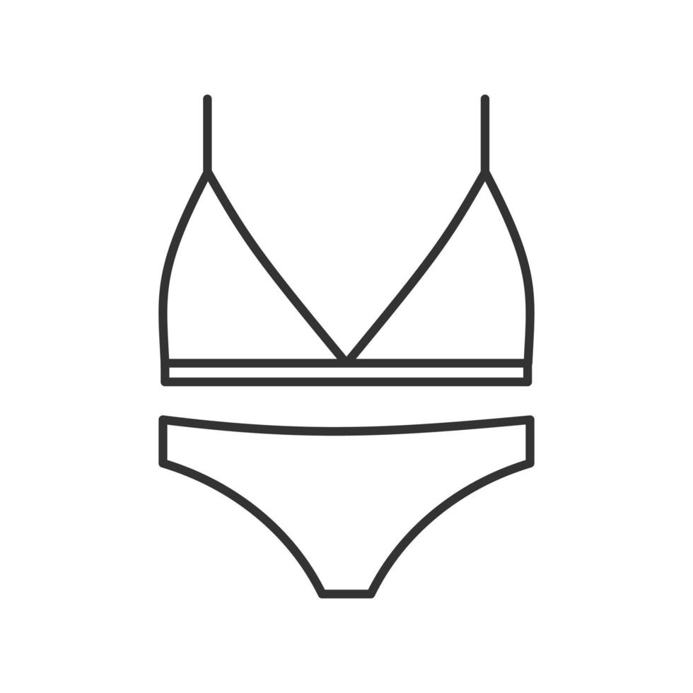 Women's underwear linear icon. Thin line illustration. Bra and panties contour symbol. Vector isolated outline drawing