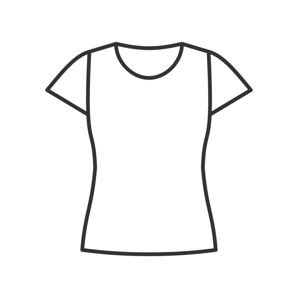 Women's t-shirt linear icon. Thin line illustration. Contour symbol. Vector isolated outline drawing