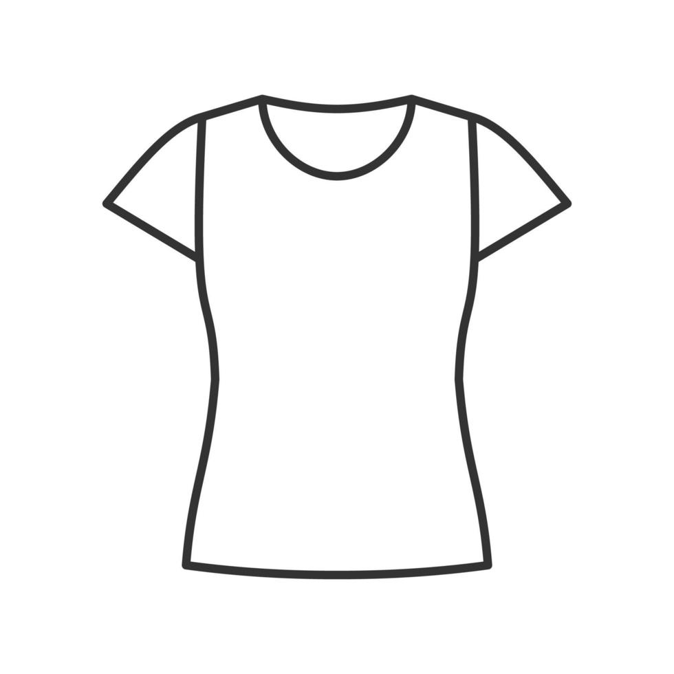 icono lineal de camiseta de mujer. Ilustración de línea fina. símbolo de contorno. dibujo de contorno aislado vectorial vector