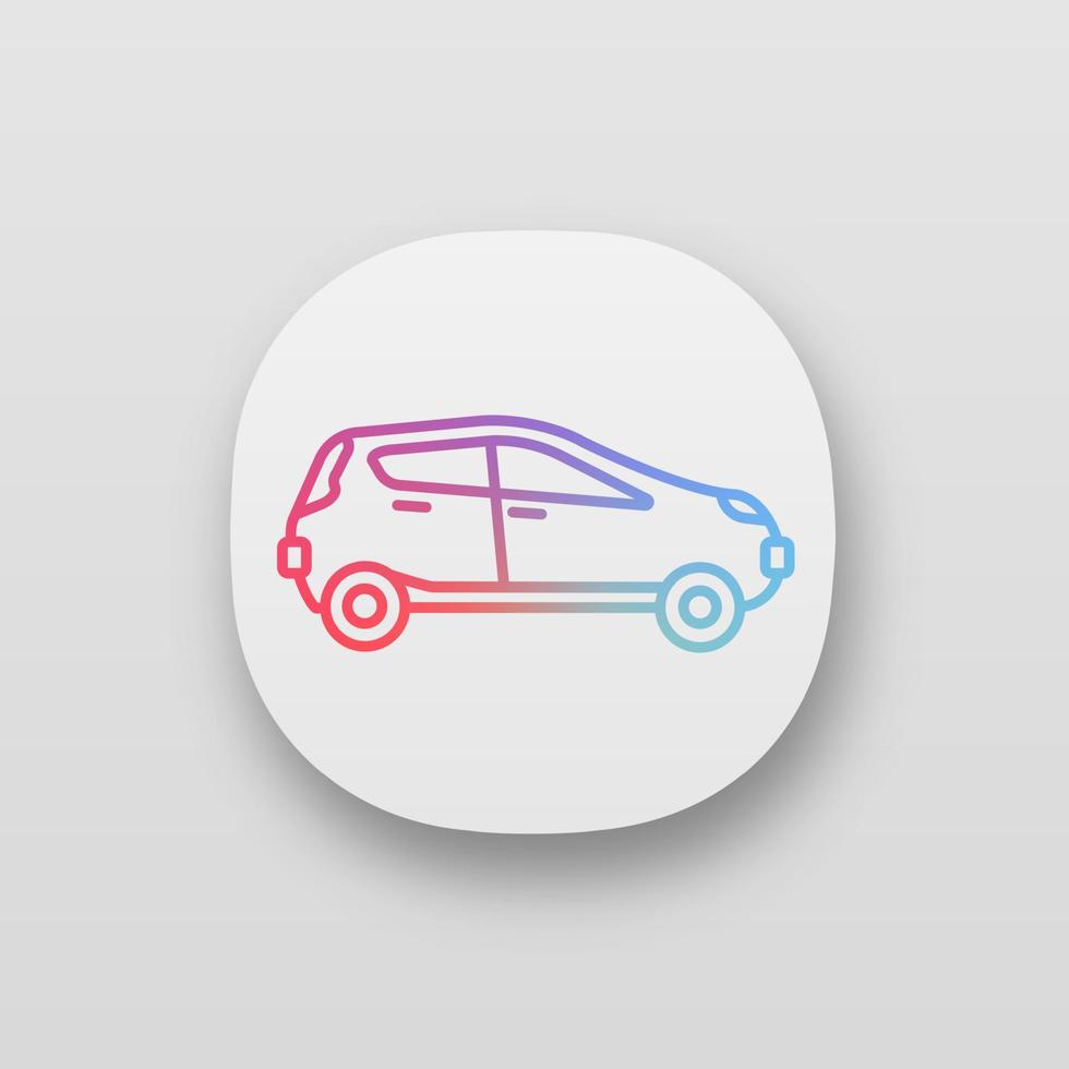 Car side view app icon. Automobile. UI UX user interface. Web or mobile application. Vector isolated illustration