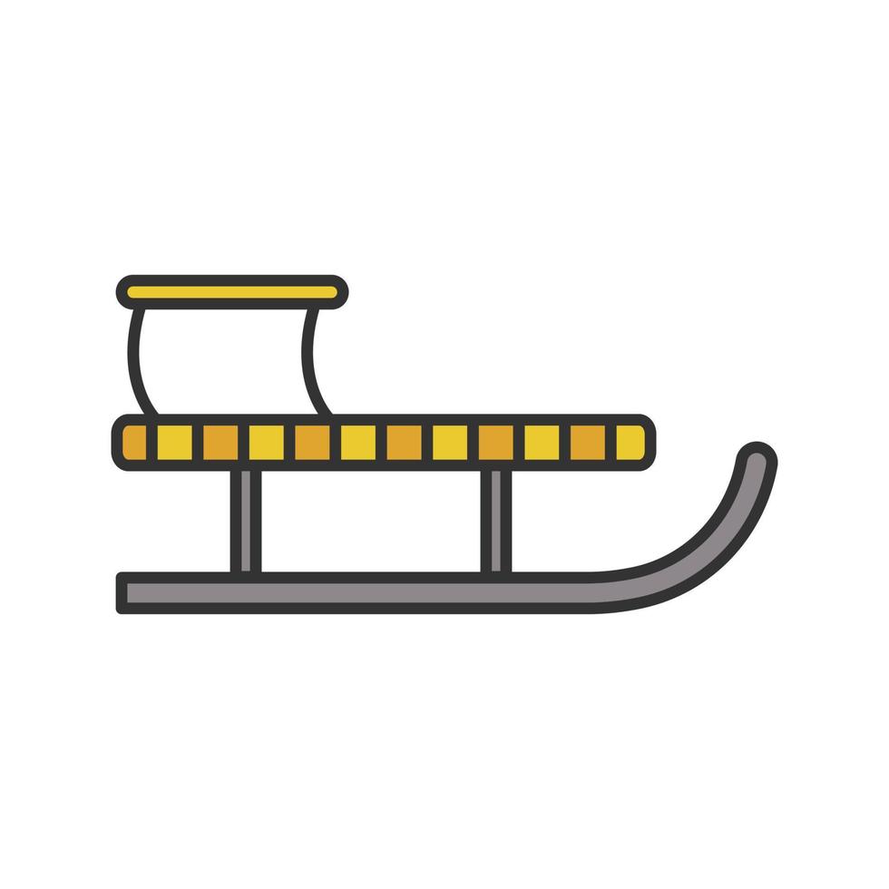 Sled color icon. Sledge, sleigh. Isolated vector illustration