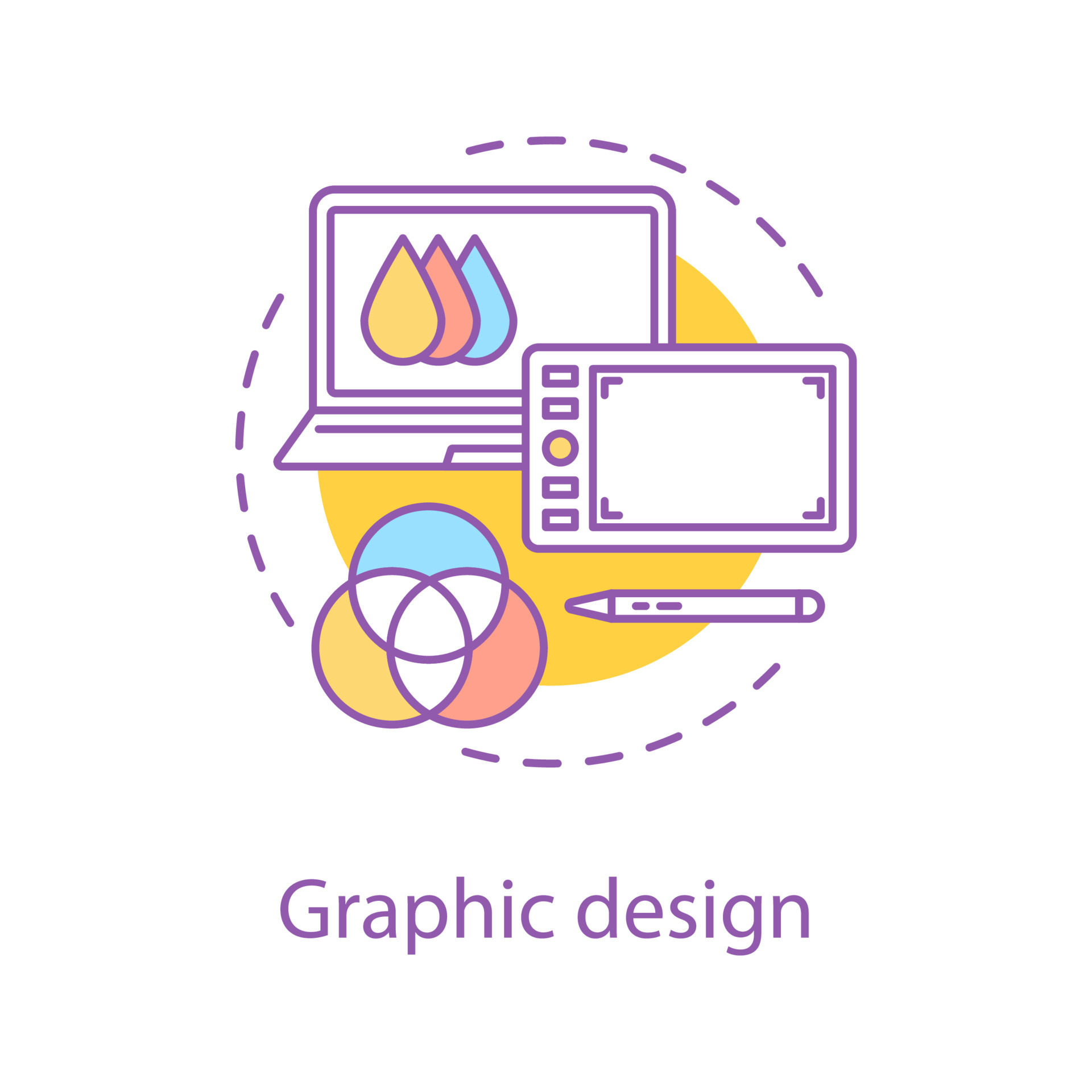 Computer graphic concept icon. Art and design idea thin line