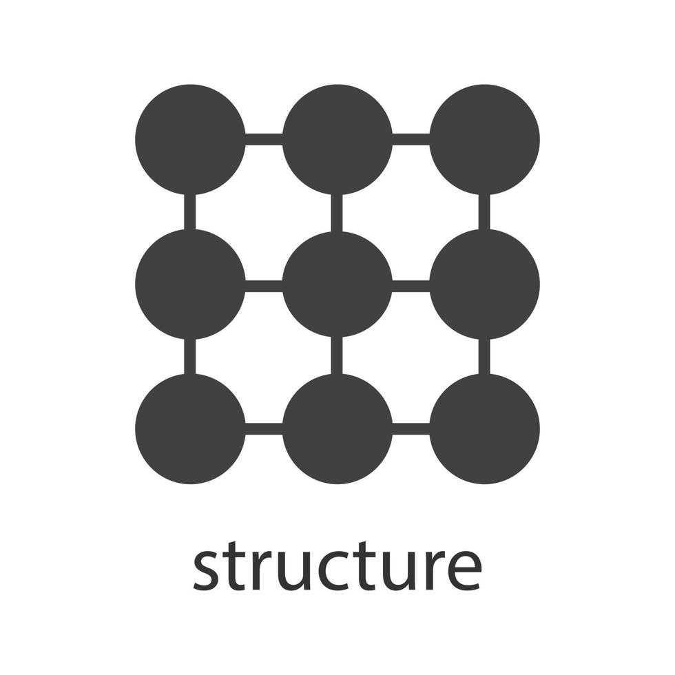 Structure symbol glyph icon. Silhouette symbol. Composition abstract metaphor. Negative space. Vector isolated illustration