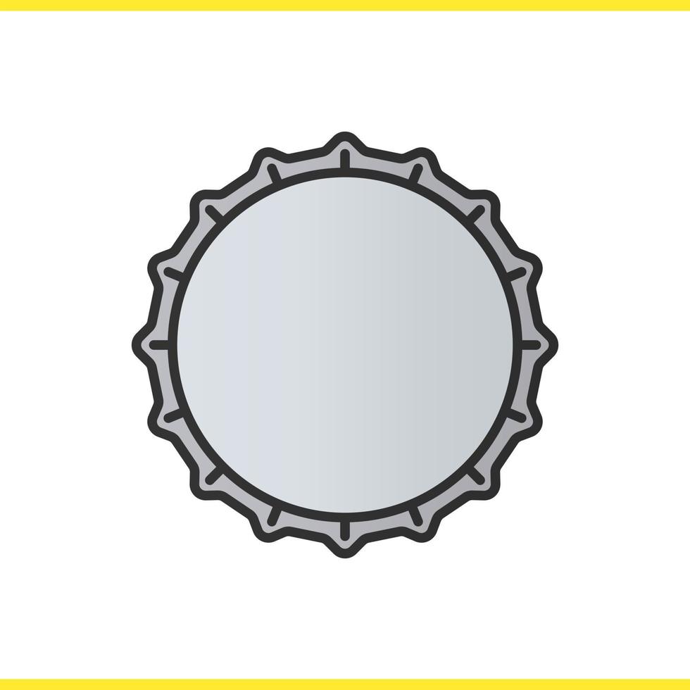Beer bottle cap color icon. Isolated vector illustration