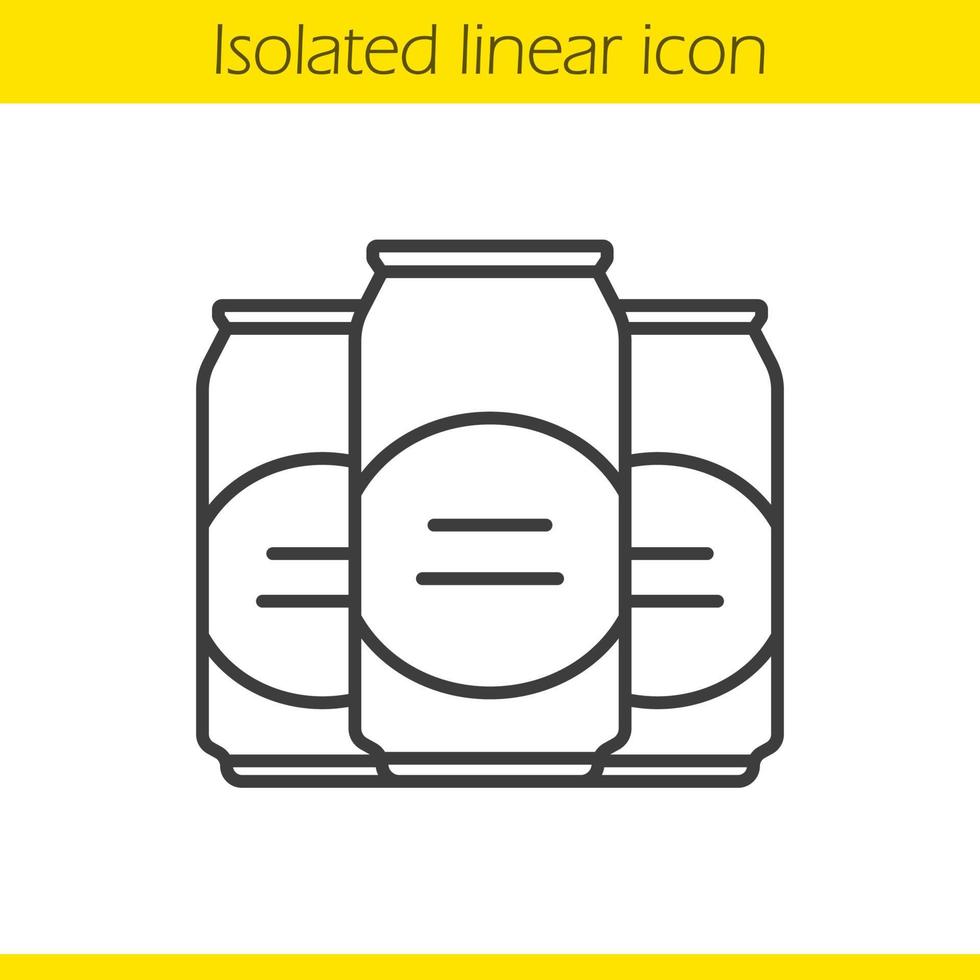 icono lineal de latas de cerveza. Ilustración de línea fina. símbolo de contorno. dibujo de contorno aislado vectorial vector