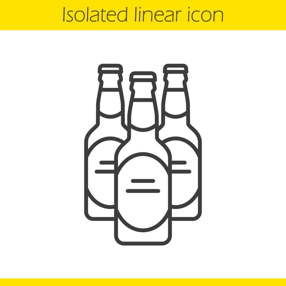 icono lineal de botellas de cerveza. Ilustración de línea fina. símbolo de contorno. dibujo de contorno aislado vectorial vector