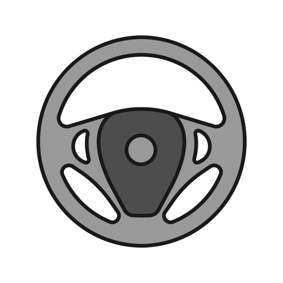 Car rudder color icon. Steering wheel. Isolated vector illustration