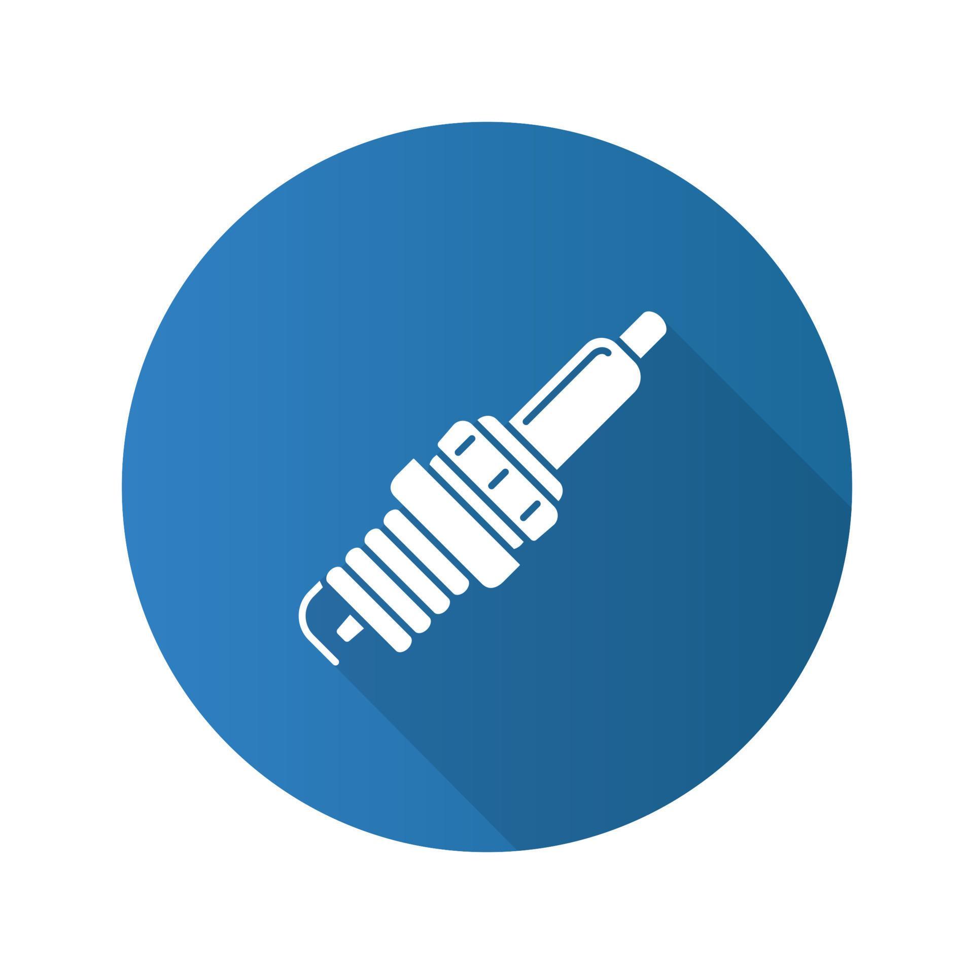 Car spark plug flat design long shadow glyph icon. Vector silhouette illustration 4459782 Vector