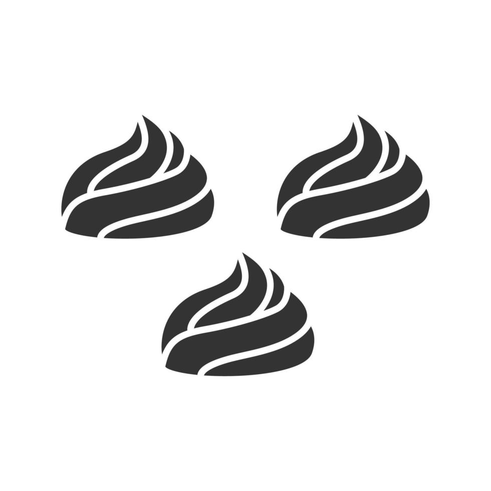 Meringues glyph icon. Marshmallow. Silhouette symbol. Negative space. Vector isolated illustration