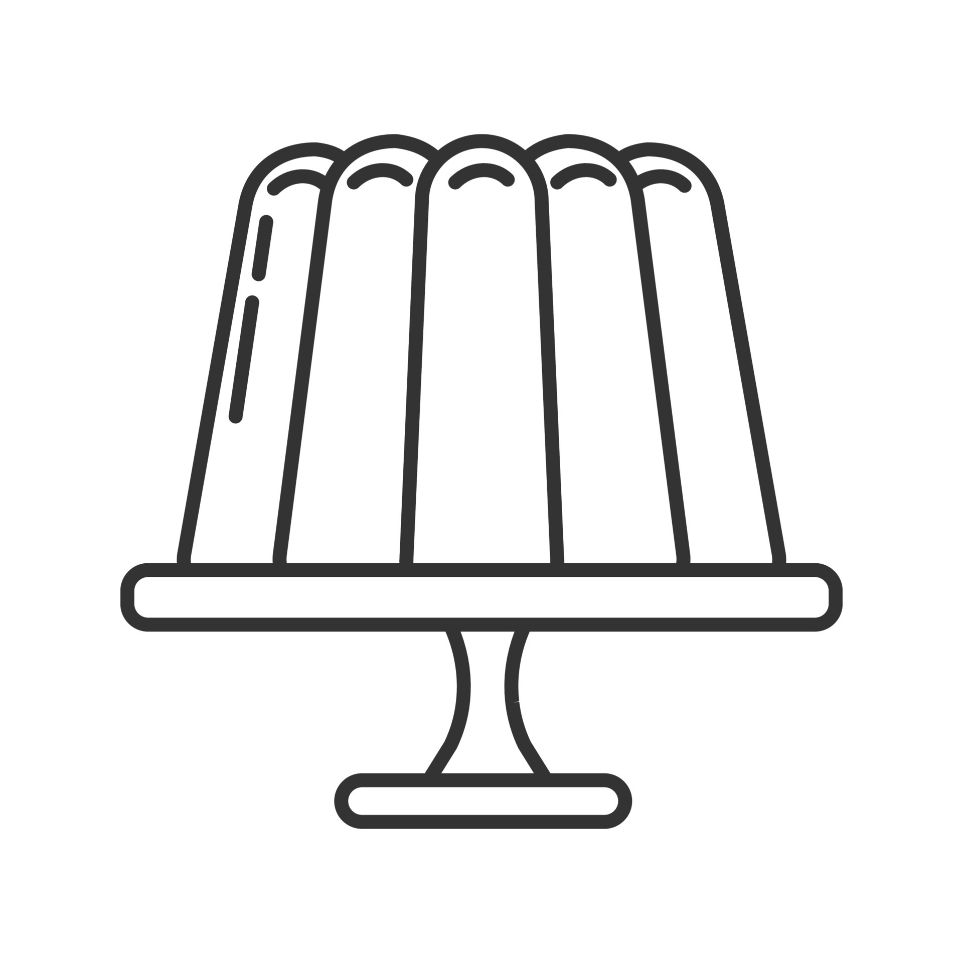 Jelly pudding linear icon. Thin line illustration. Gelatin dessert
