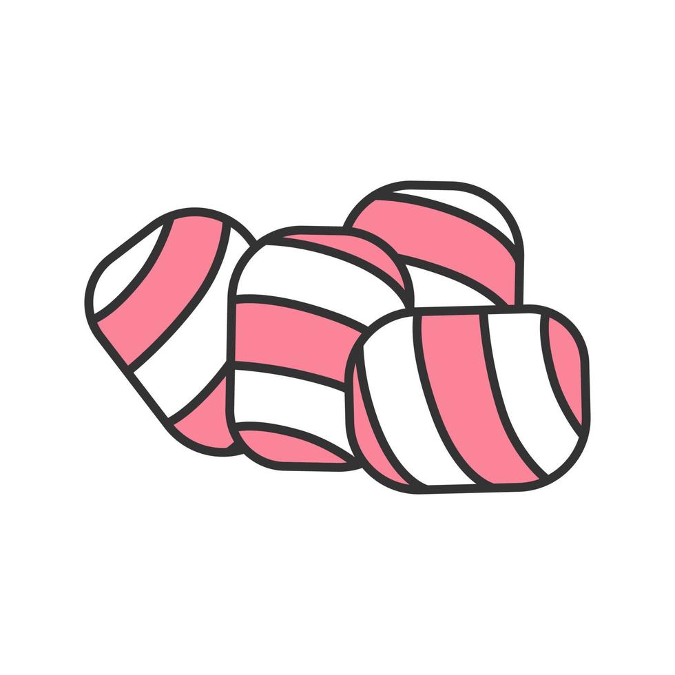 Twisted marshmallow color icon. Isolated vector illustration