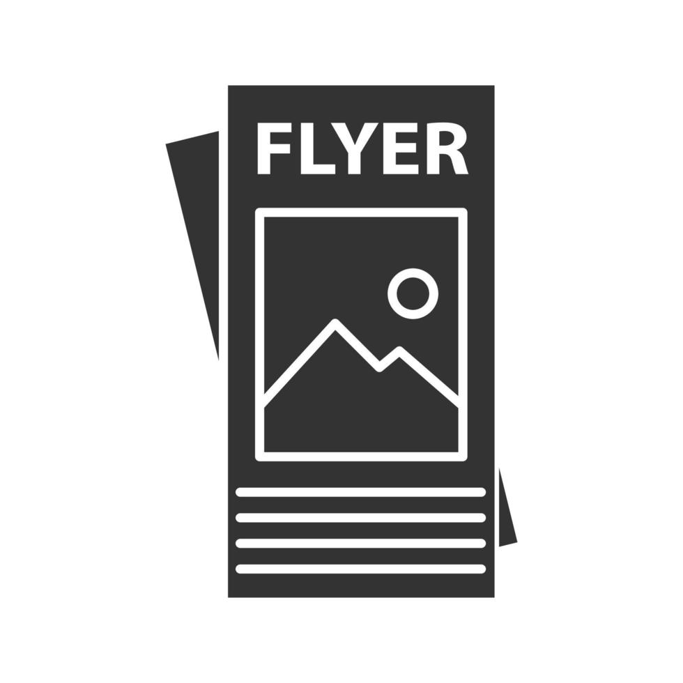 Flyer mockup glyph icon. Leaflet template. Silhouette symbol. Negative  space. Vector isolated illustration 4459837 Vector Art at Vecteezy