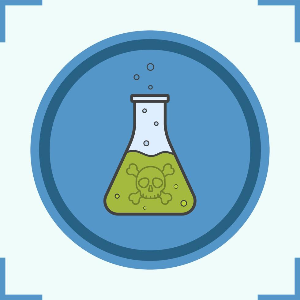 Poison liquid color icon. Danger liquid. Isolated vector illustration