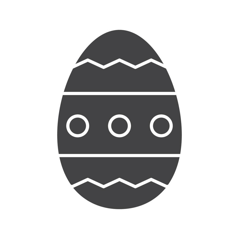 Easter egg glyph icon. Silhouette symbol. Negative space. Vector isolated illustration